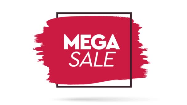 Mega Sale Text auf Pinsel. Buntes Pinseldesign. Handgezeichnete Gestaltungselemente. Bewegungsgrafik — Stockvideo