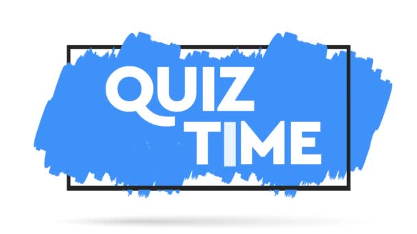 Aquarelborstel Inkt wassen beroerte textuur achtergrond slogan tekst quiz tijd — Stockvideo