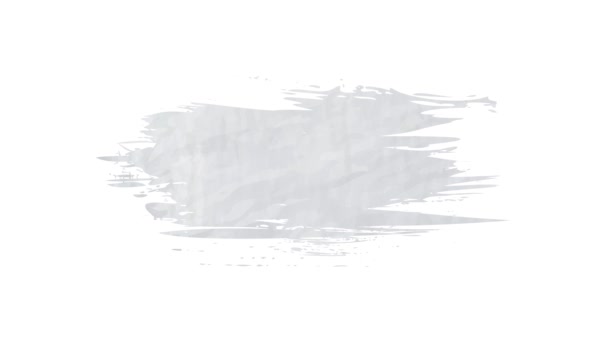 Pintura pinceladas de plata sobre un fondo blanco. Pincelada dibujada a mano. — Vídeos de Stock