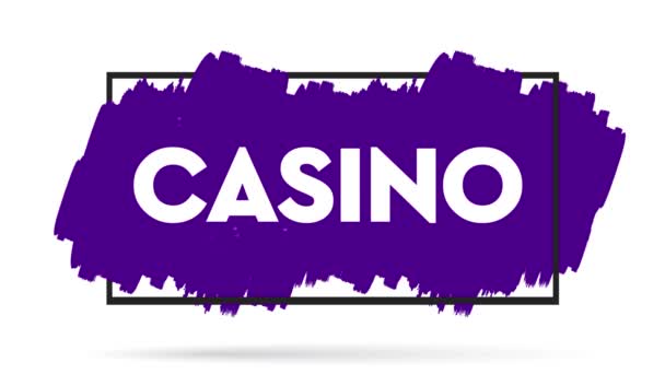 Texto del casino en el cepillo. Diseño de pincel colorido. Dibujado a mano, elementos de diseño. Gráficos en movimiento — Vídeo de stock