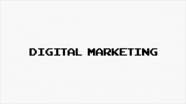 Siyah arkaplan üzerinde ekran efektleri olan dijital pazarlama metni.