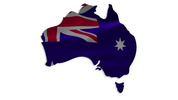 Vlajky světa - vlajka Austrálie. Animace příznaku Waved highly detailed — Stock video