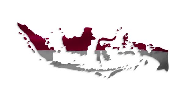 Eine hochwertige 3D-Hintergrundanimation des Flaggengewebes Indonesien — Stockvideo