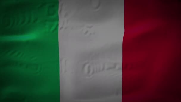 Un filmato di alta qualità di animazione di sfondo della superficie del tessuto bandiera 3D Italia — Video Stock