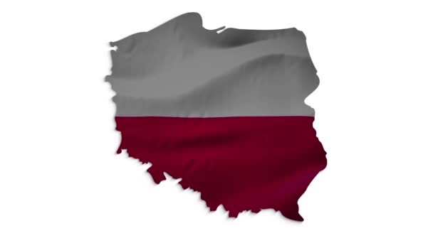 A high-quality footage of 3D Poland flag fabric surface background animation — Stock Video