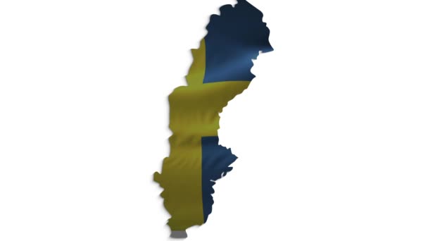 Uma filmagem de alta qualidade de animação de fundo de superfície de tecido de bandeira 3D Suécia — Vídeo de Stock
