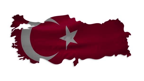 Turkish Flag is Waving Slowly in Full Screen 4K Resolution — Stockvideo