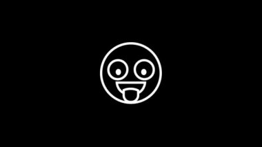 Line Smile Hud holografik sembolü dijital eski TV ekranında sorunsuz döngü paraziti animasyonu yeni dinamik retro eğlenceli renkli eski model video görüntüleri