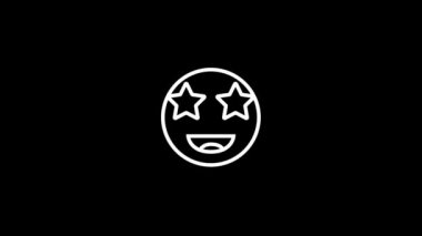 Line Smile Hud holografik sembolü dijital eski TV ekranında sorunsuz döngü paraziti animasyonu yeni dinamik retro eğlenceli renkli eski model video görüntüleri