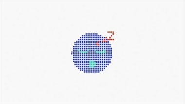 Pixel smile hud holografik sembolü dijital eski ekran dipsiz döngü animasyonu üzerinde. Kalpler. Dinamik retro ve neşeli. Renkli ve klasik video görüntüleri.