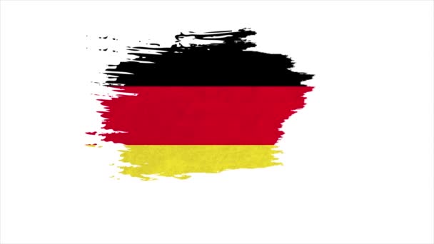 National flag of Germany from brush in stop motion effect. Appearance of the flag of Germany — Αρχείο Βίντεο