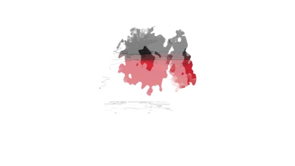 Drapeau national de l'Allemagne du pinceau en effet stop motion. Apparition du drapeau de l'Allemagne — Video