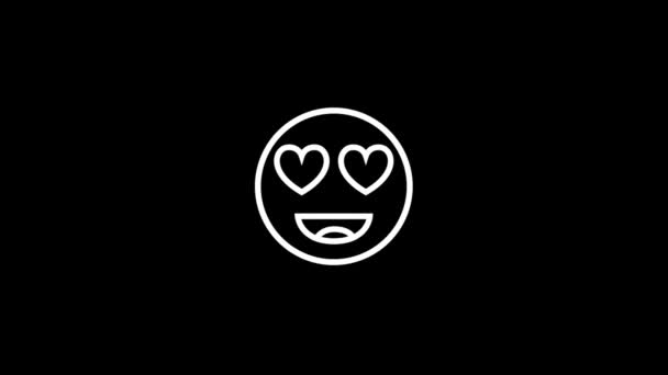 Glitch corazón hud símbolo holográfico en la pantalla de televisión digital de edad sin costuras bucle glitch animación. Corazones. Dinámica retro y alegre. Vídeo colorido y vintage. — Vídeo de stock