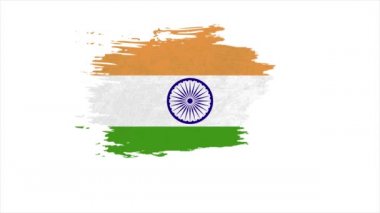 Hindistan 'ın ulusal bayrağını hareketsiz hale getirmek için fırçalayın. Hindistan bayrak fırça darbeleri sanat arka planı.