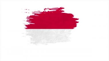 Endonezya 'nın ulusal bayrağını durma hareketinde fırçalayın. Endonezya bayrak fırça darbeleri sanat arkaplanı.