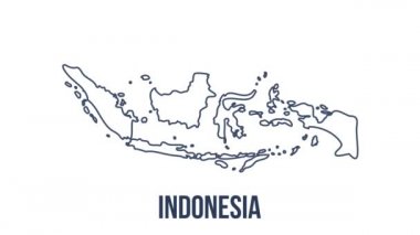 Alpha Channel ile Endonezya Animasyon Haritası. Hareket grafikleri.
