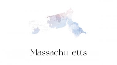 Amerika Birleşik Devletleri 'nden Massachusetts' in hareketli haritası. Massachusetts 'in 2d haritası.
