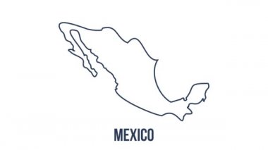 Amerika Birleşik Devletleri 'nden Meksika eyaletini gösteren çizgi haritası. Meksika 'nın 2d haritası.