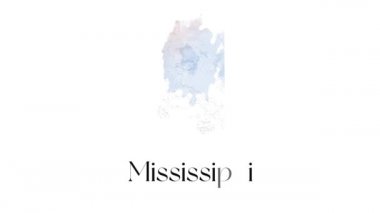 Fırçalı animasyon haritası Amerika Birleşik Devletleri 'nden Mississippi eyaletini gösteriyor. Mississippi 'nin 2d haritası.