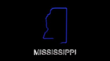 Neon animasyon haritası Amerika Birleşik Devletleri 'nden Minnesota eyaletini gösteriyor. 2d Minnesota haritası.