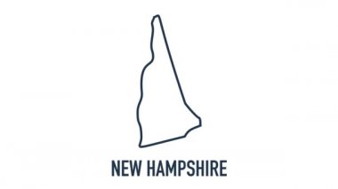 Çizgi animasyon haritası Amerika Birleşik Devletleri 'nden New Hampshire eyaletini gösteriyor. New Hampshire 'ın 2d haritası.