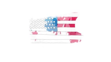 Amerika Birleşik Devletleri 'nin Pensilvanya eyaletini gösteren suluboya animasyon haritası. Pensilvanya 'nın 2d haritası.