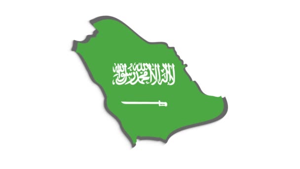 3d Nationalflagge Saudi Arabiens in Stop-Motion-Effekt. Kunst der saudi-arabischen Flagge. — Stockvideo