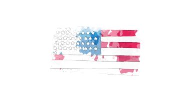 Fırçalı animasyon haritası, Amerika Birleşik Devletleri 'nden Güney Dacota eyaletini gösteriyor. Güney Dakota 'nın 2d haritası.