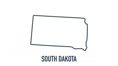 Amerika Birleşik Devletleri 'nden Güney Dakota eyaletini gösteren fırça gibi hareketli bir harita. 2d Güney Dakota haritası.
