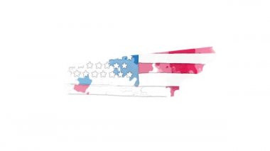 Amerika Birleşik Devletleri 'nden Tennesee eyaletini gösteren fırça gibi hareketli bir harita. Tennesee 'nin 2d haritası.