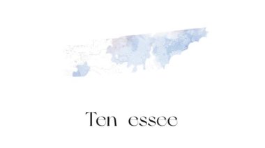 Suluboya animasyon haritası Amerika Birleşik Devletleri 'nden Tennessee eyaletini gösteriyor. Tennessee 'nin 2d haritası.
