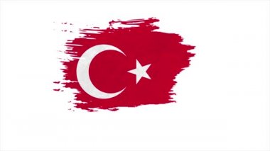 Türkiye 'nin ulusal bayrağını hareketsiz hale getirmek için fırçalayın. Türkiye bayrak fırçası sanat arkaplanını okşadı.