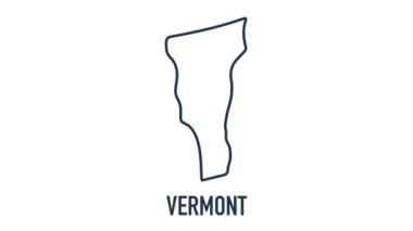 Amerika Birleşik Devletleri 'nden Vermont eyaletini gösteren çizgi haritası. Vermont 'un 2d haritası.