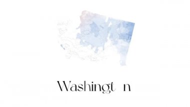 Amerika Birleşik Devletleri 'nden Washington eyaletini gösteren 2D animasyon haritası. Washington 'un 2d haritası.