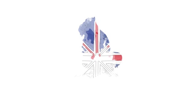 Σημαία Ηνωμένου Βασιλείου - διαφορετικοί τύποι Ηνωμένο Βασίλειο - Σημαία — Αρχείο Βίντεο