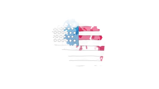 Brush animated map showing the state of Wisconsin from the united state of america. 2d map of Wisconsin. — Wideo stockowe