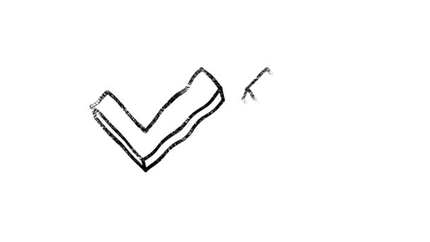 Botões de marca de verificação desenhados à mão. Símbolos SIM e NÃO botão para votação, decisão, web. Gráficos de movimento — Vídeo de Stock