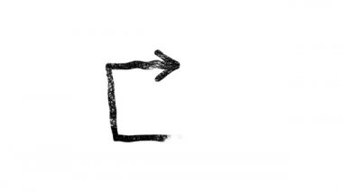 Oval Ofis 'i işaret eden el yapımı ok. Beyaz Tahta Canlandırması 4K Hareket grafikleri