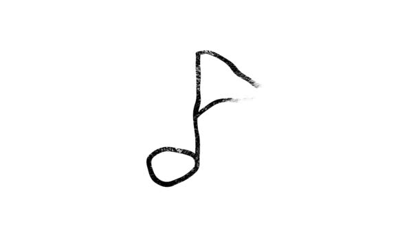 Musical Note Icon on white background. hand drawn stile. Motion graphics — Stock Video