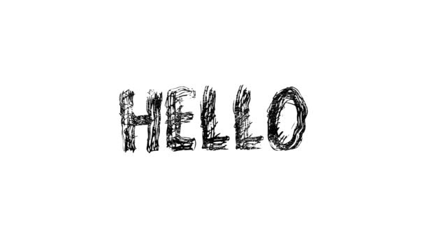 Hello hand draw lettering calligraphy. Animation of doodled hello word. Motion graphics. — Video Stock