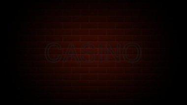 Kumarhane yazısında neon ışığı var. Gece lambası reklamı. 4K Hareket Tasarım Animasyonu