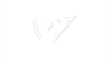 Elle çizim tarzında pizza ikonu. Hareket grafikleri