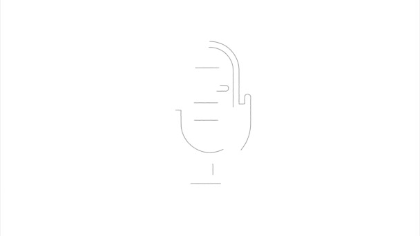 Ícone de podcast no estilo de desenho à mão. Gráficos de movimento — Vídeo de Stock