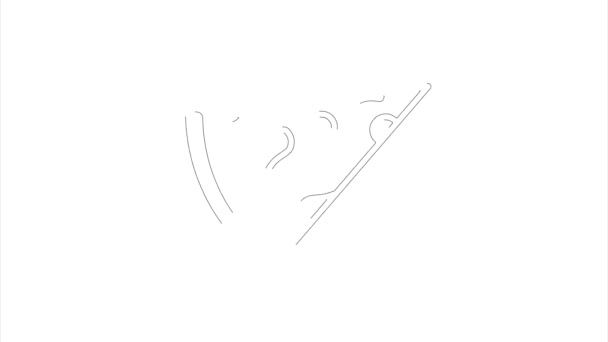 Пицца иконка в стиле рисования руками. Графика движения — стоковое видео