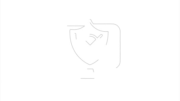 Icona di protezione in mano disegnare stile. Grafica del movimento — Video Stock