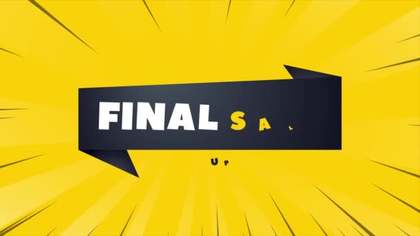 Venda final, oferta loja oferta banner etiqueta vara loja promoção. Animação em banner. Gráficos de movimento. — Vídeo de Stock