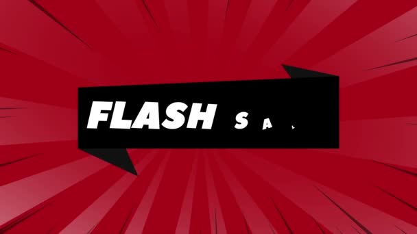 Flash Sale, erbjuder butik erbjudande banner etikett pinne butik marknadsföring. Banderollanimation. Rörlig grafik. — Stockvideo