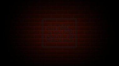 Brick Fonu 'nda yüzde 10 indirimli Neon tabelası. Neon animasyon teklifi reklamı. Hareket grafikleri.