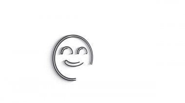 Beyaz arkaplanda metin canlandırması için 3B Satır Simgesi simgesi.