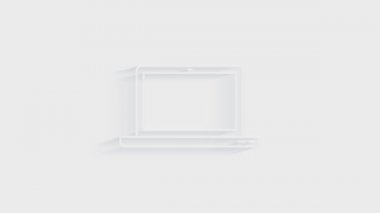 Bilgisayar simgesi beyaz arkaplanda izole edildi. Muhasebe sembolü. İş, eğitim ve finans. 4K Video hareketli grafik canlandırması